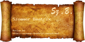 Szommer Beatrix névjegykártya